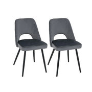 Set di 2 sedie da pranzo 60 x 46 x 84 cm imbottite massimo comfort design chic metallo grigio 20_0012435