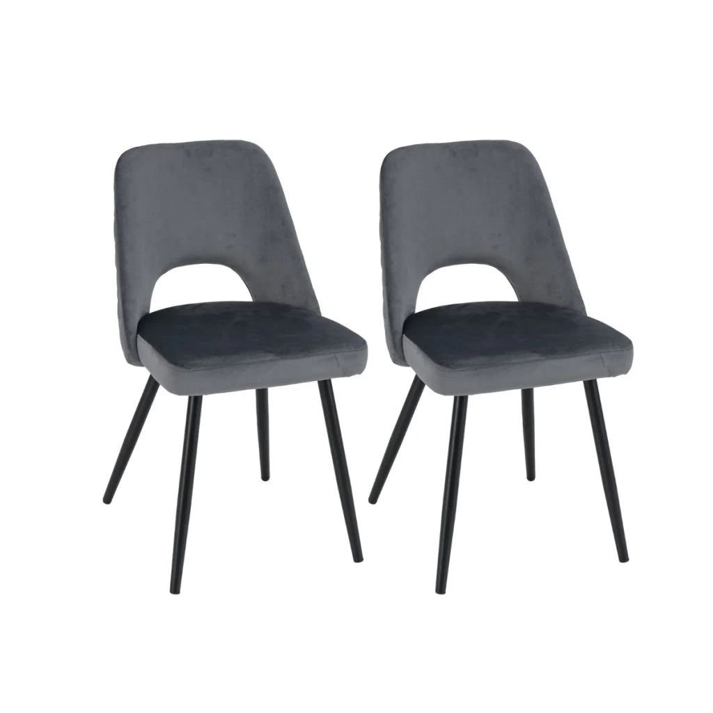 Set di 2 sedie da pranzo 60 x 46 x 84 cm imbottite massimo comfort design chic metallo grigio 20_0012435