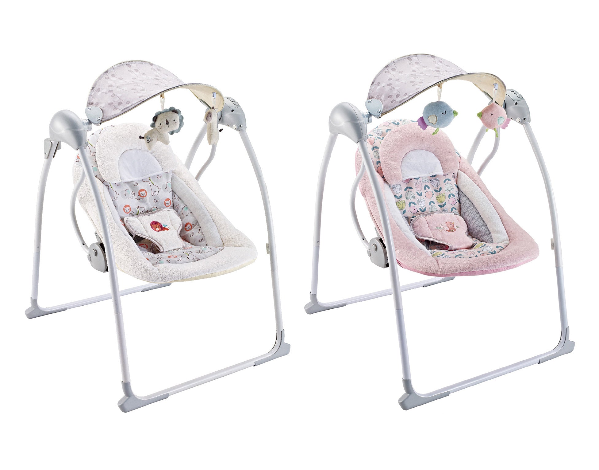 Altalena dondolo oscillante con Musica per Bambini 86x74x63 cm in Acciaio e Poliestere Baby Sweet