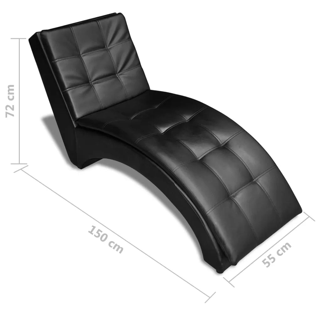 Sedia a Sdraio con Cuscino Nera in Similpelle 242216