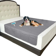 Deke per cane impermeabile - rotolo di pelo riutilizzabile - deken per animali per divano - antiscivolo - 210x130 cm - grigio scuro