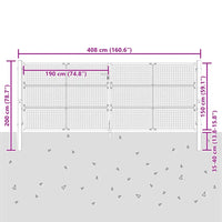 Cancello da Giardino Antracite 400x150 cm in Acciaio 154574