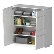 Armadio multiuso 2 ante Aulla, Mobile multifunzione, Armadietto a 2 ante, 120x44h126 cm, Bianco