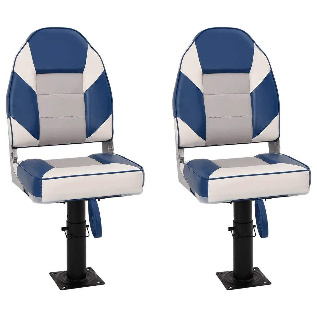 vidaXL Sedili Barca con Supporto 2pz Altezza Regolabile Girevole 360°