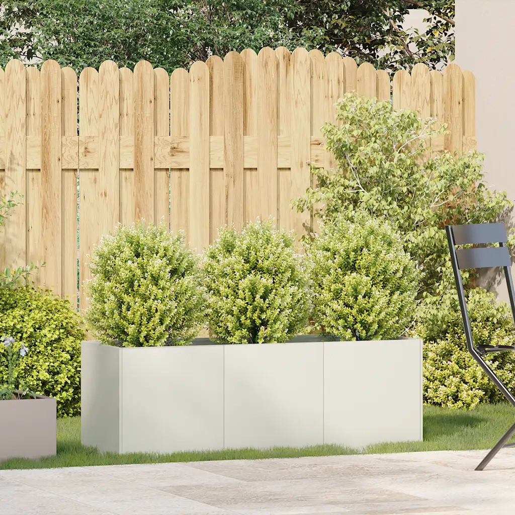 Fioriera Bianca 120x40x40 cm in Acciaio Laminato a Freddo 860676