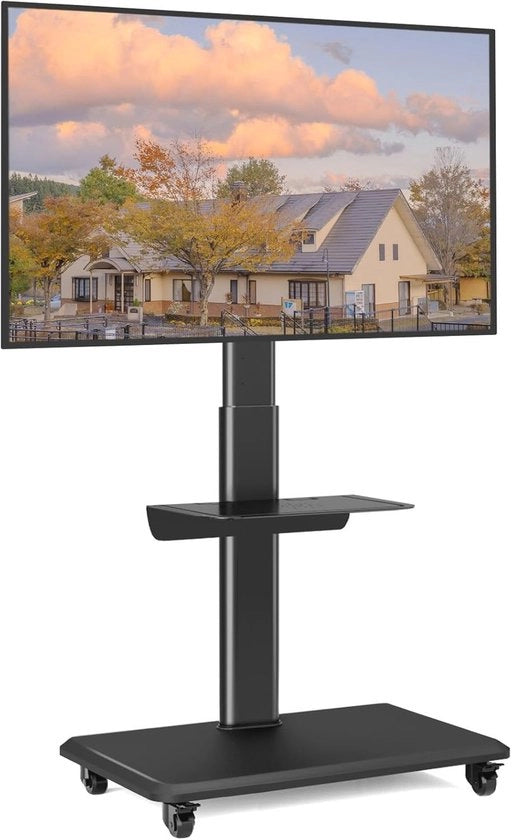 Sostegno per TV Mobili con Ruote - Regolabile in Altezza e Girevole per TV da 26 a 65 Pollici