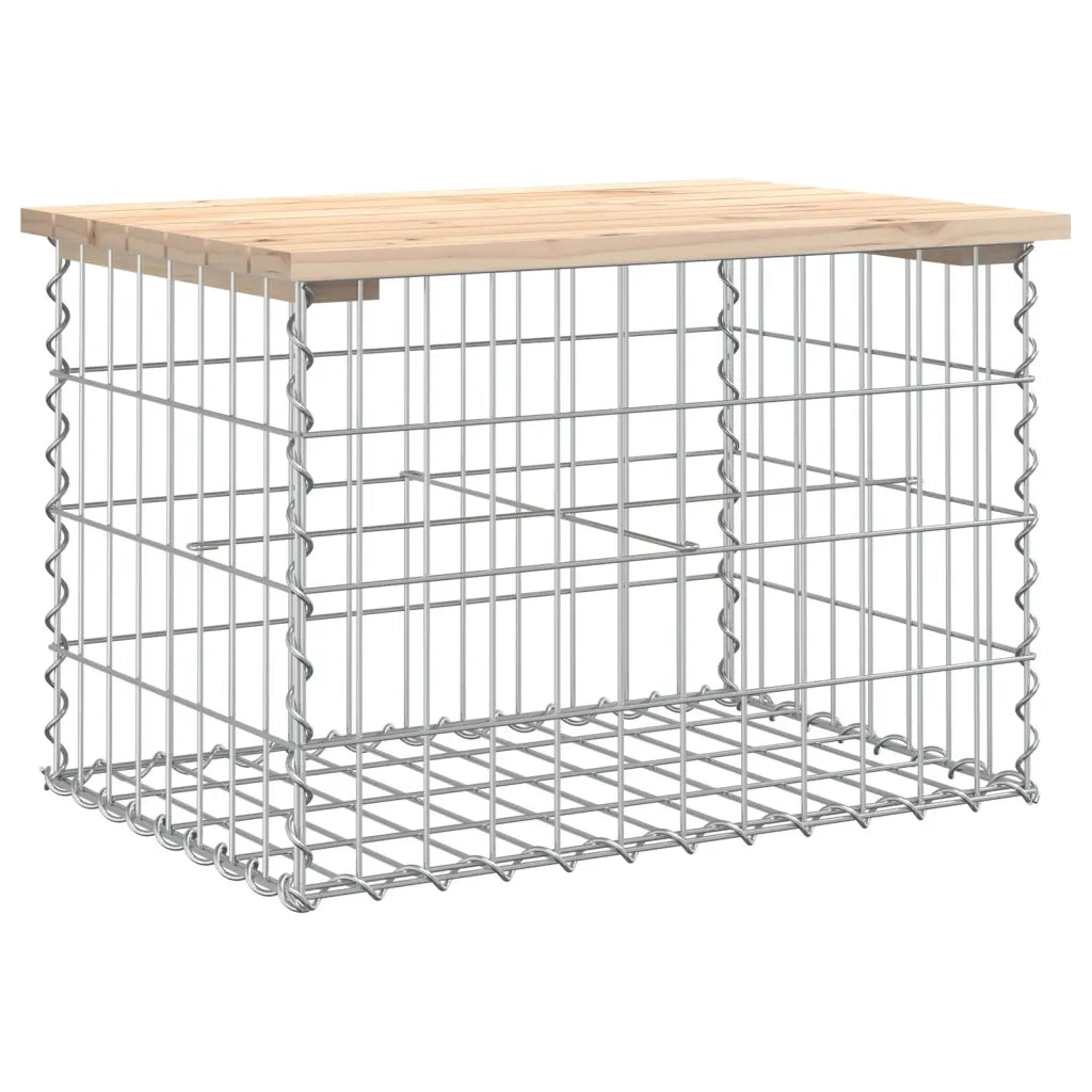 Panchina Giardino | Panca da Giardino Design Gabbione 63x44x42 cm Legno Massello Pino