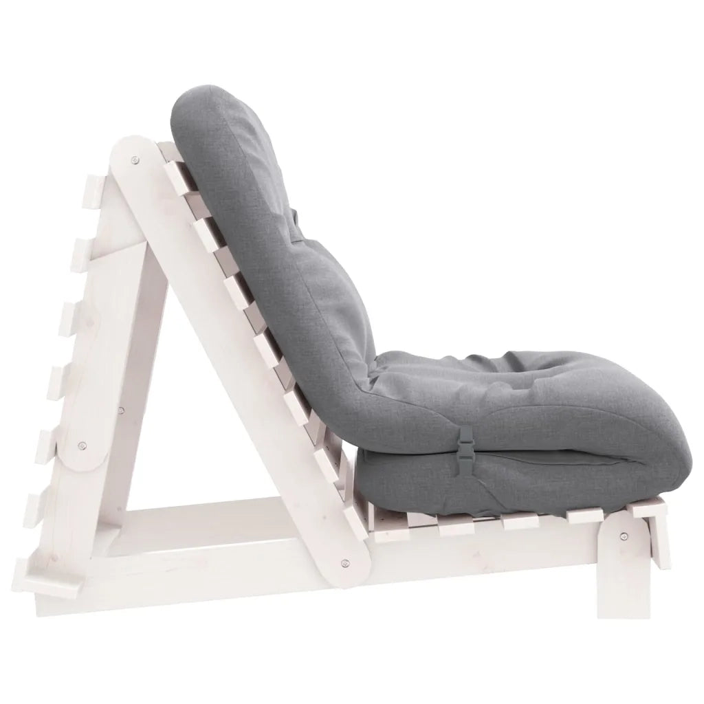Divano letto | Sof¨¤ letto | Letto singolo Futon con Materasso Bianco 70x206x11cm Legno Pino