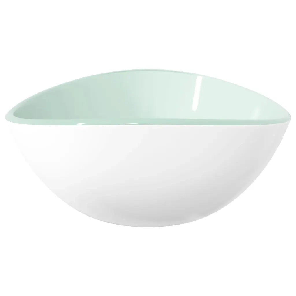 Lavandino in Vetro Temperato 54,5x35x15,5 cm Bianco 345256