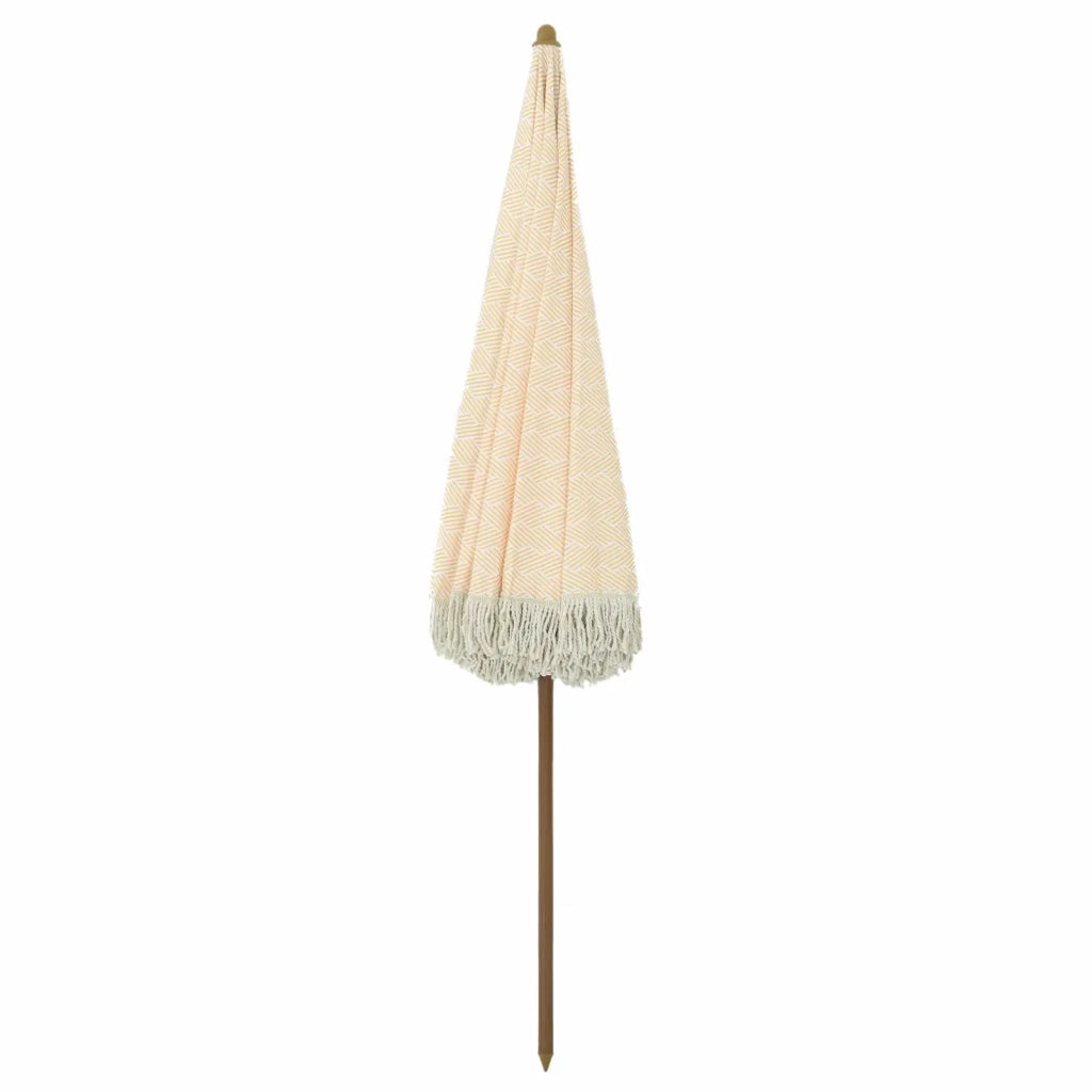 Ombrellone da Spiaggia Giallo e Bianco 205 x 205 x 210 cm 42006680