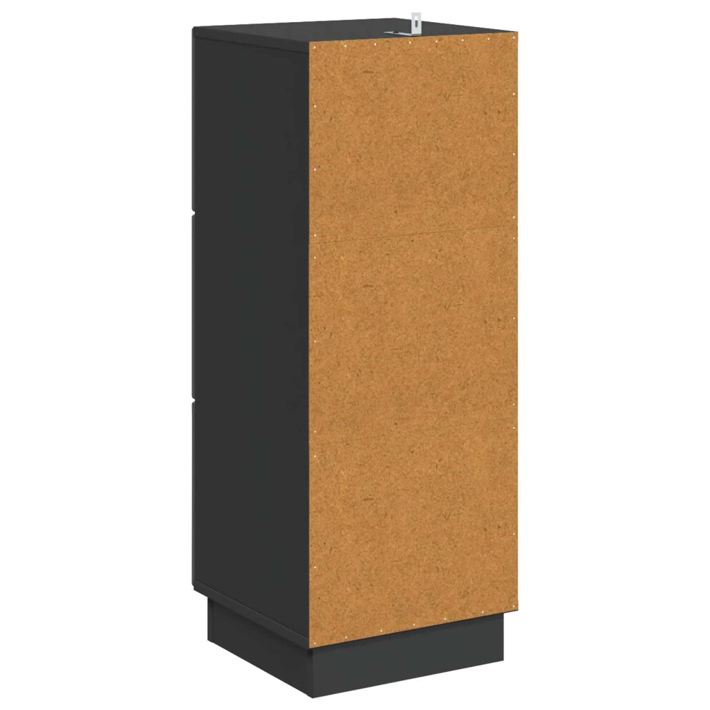 Mobile con Cassetti Nero 33 x 34,5 x 87 cm Legno ingegnerizzato