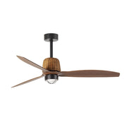 FARO Ventilatore a soffitto Weaver ø1280 mm nero opaco con 3 pale color noce in ABS struttura in acciaio motore DC 6 velocita funzione inversa per soffitti inclinati 3000K FARO-334351N