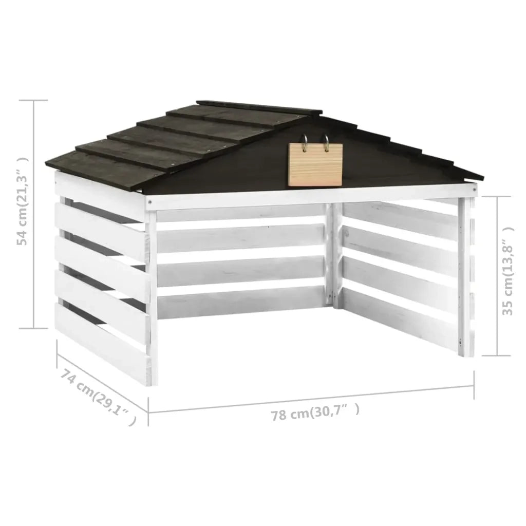 Casetta per Tosaerba Robotizzato Nero e Bianco 78x74x54cm Abete cod mxl 64992