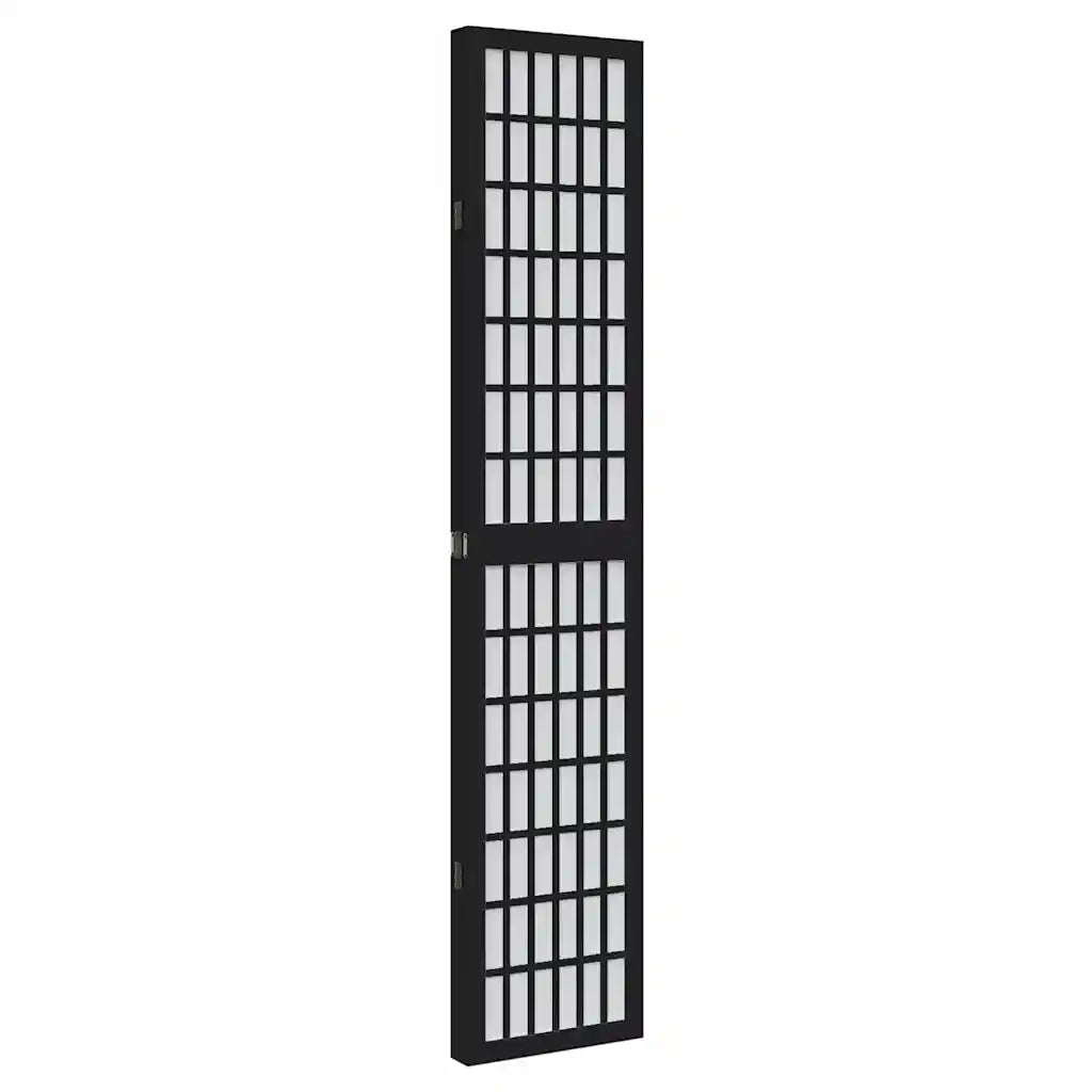 Divisorio Ambienti | Divider per stanze | Paravento 4 Pannelli Nero Legno Massello di Paulownia