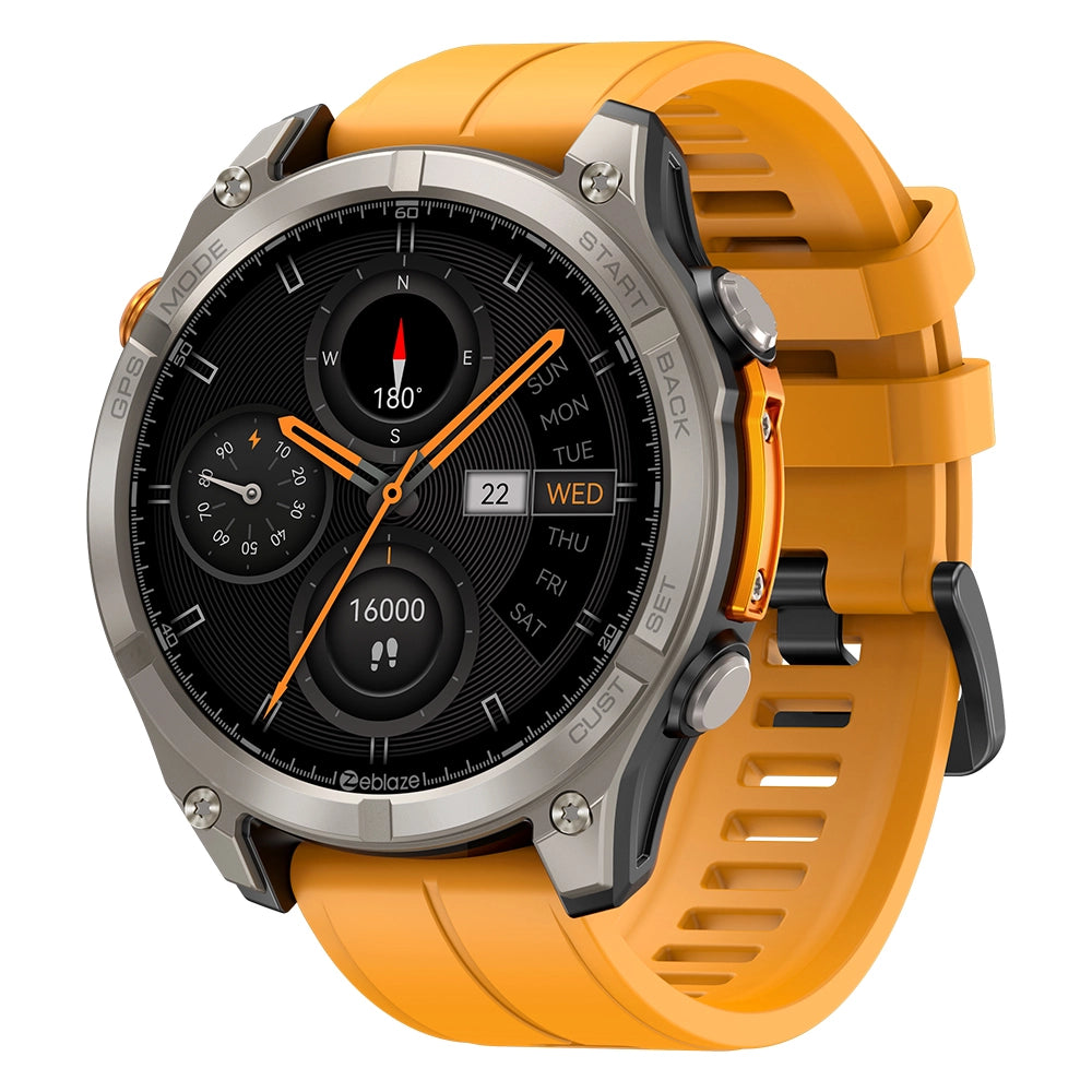 Smartwatch Orologio Intelligente HD-GPS con 6 sistemi satellitari; impermeabile 5 ATM-170 modalità sportive; monitoraggio della salute 24 ore su 24-Giallo
