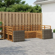 Set divano sezionale 6 pcs Naturale Legno di Acacia Massello 3384785