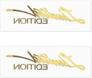 Set di 2 Insegne 3D a Logo Emblem Metalliche per Accessori Auto per Camion Finestrino Parabrezza (Oro)