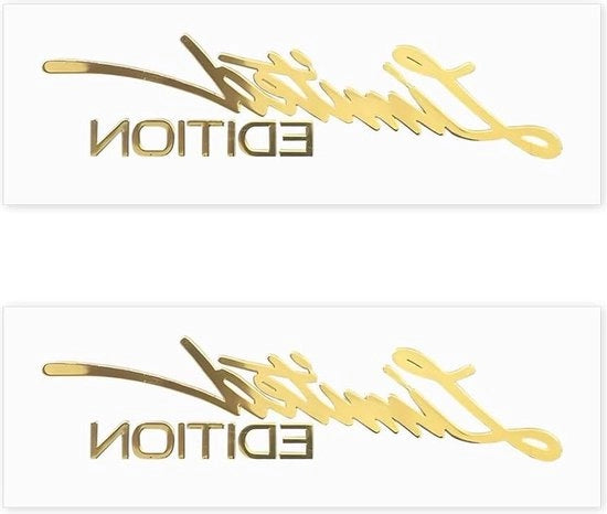 Set di 2 Insegne 3D a Logo Emblem Metalliche per Accessori Auto per Camion Finestrino Parabrezza (Oro)