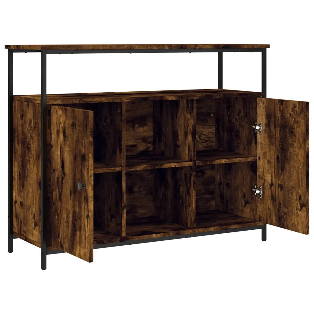 Credenza | Madia | Buffet da pranzo | Armadio da pranzo Rovere Fumo 100x35x80 cm in Legno Multistrato