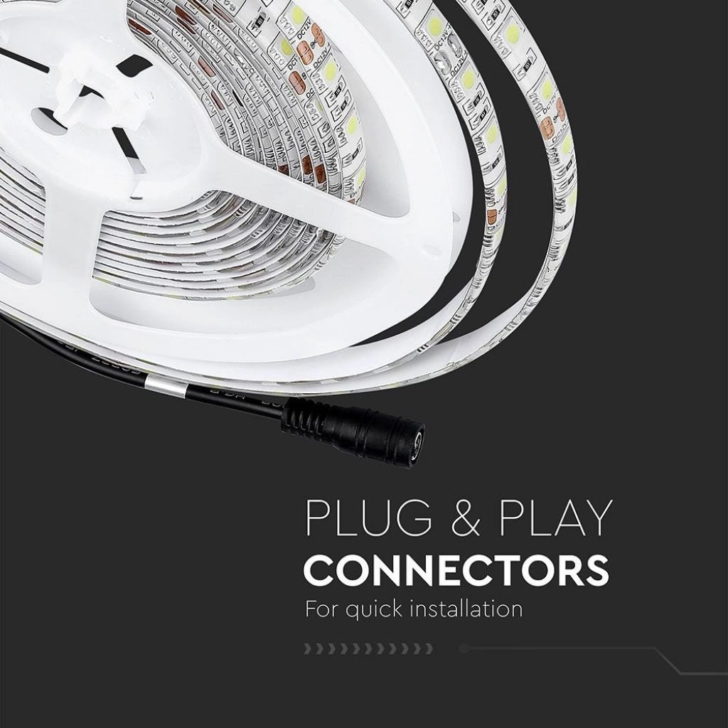 V-TAC VT-5050 60-IP65 Striscia Strip LED SMD5050 10,8W/m 5m 60 LED/m 12V 6400K IP65 - SKU 2148
