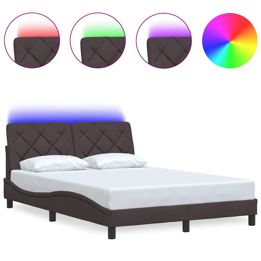 Giroletto con LED senza Materasso-Struttura Letto Marrone Scuro 120x200 cm