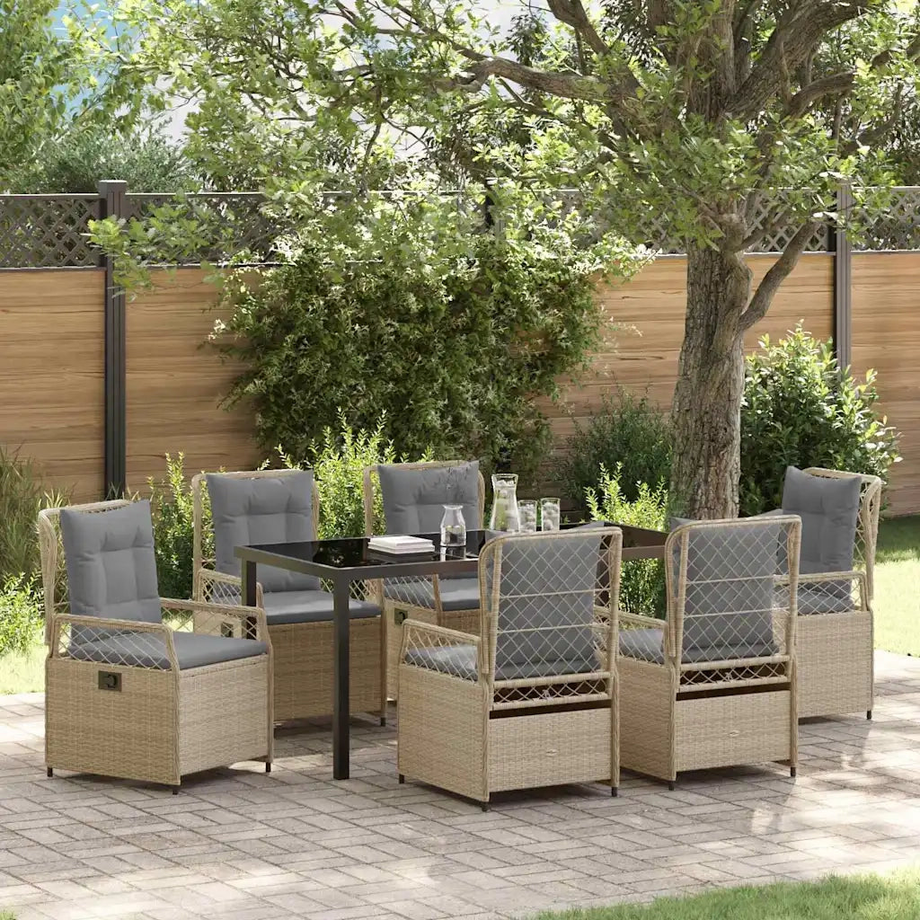 Set da Pranzo per Giardino 7 pcs Beige e Grigio Chiaro 3381006