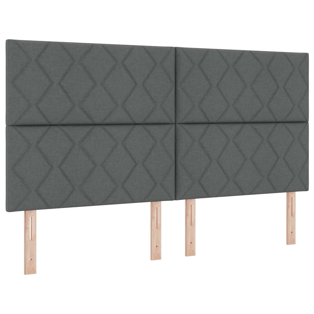 Letto a molle con testiera Grigio scuro 200 x 180 cm Tessuto 3340831