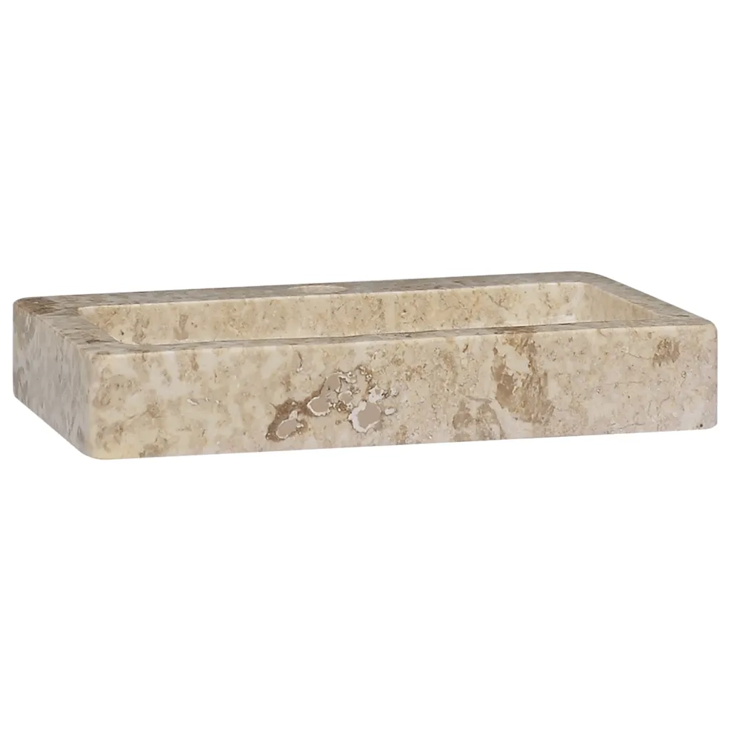 Lavello-Lavandino-Lavabo a Parete Crema 38x24x6,5 cm in Marmo