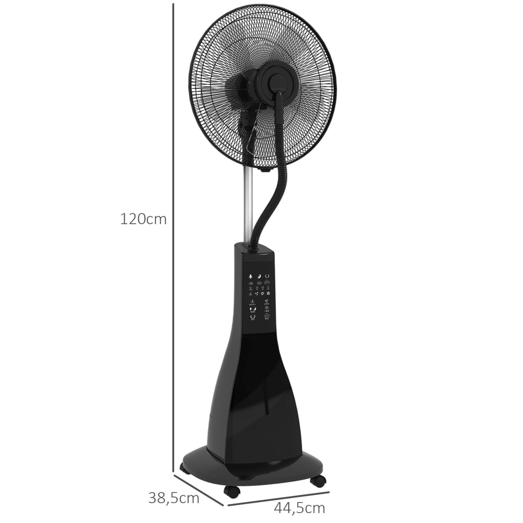 Ventilatore a colonna con umidificatore, silenzioso, telecomando, nero ¨C zephmum ¨C mobile
