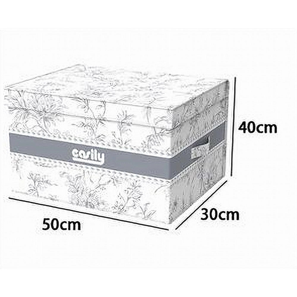 Trade Shop - Box Portatutto Scatola Salvaspazio Contenitore Organizer 50x40x25cm Fantasia 87317 -