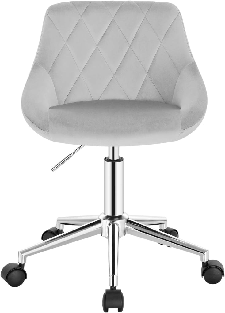 Sedia da Scrivania Moderna, Sgabello Regolabile Senza Braccioli, per Camera da Letto Studio Soggiorno, Grigio Chiaro