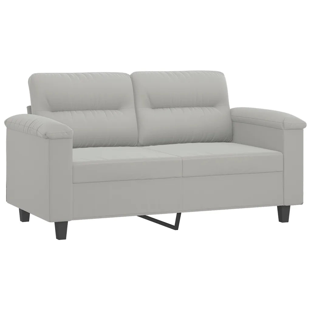 Set Divani 2 pz con Cuscini Grigio Chiaro in Tessuto Microfibracod mxl 80785