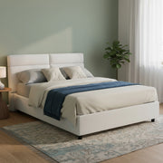 Letto Matrimoniale Alcatron, Letto Matrimoniale Sfoderabile Made in Italy, Bianco