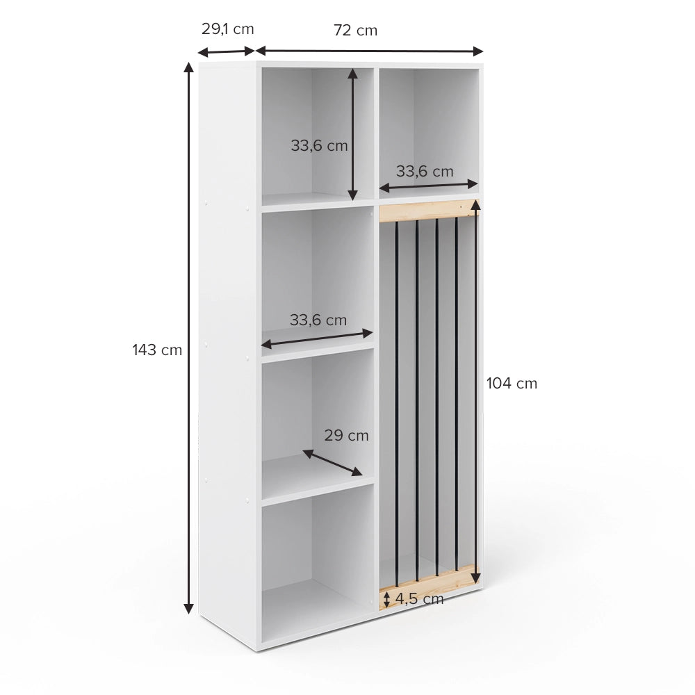 Vicco Libreria bambini Bianco 72 x 143 cm