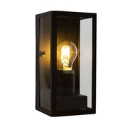Trade Shop - Porta Lampada Esterno Vetro Vt8517 Nero Matto E27 Ip44 Retro Illuminazione -