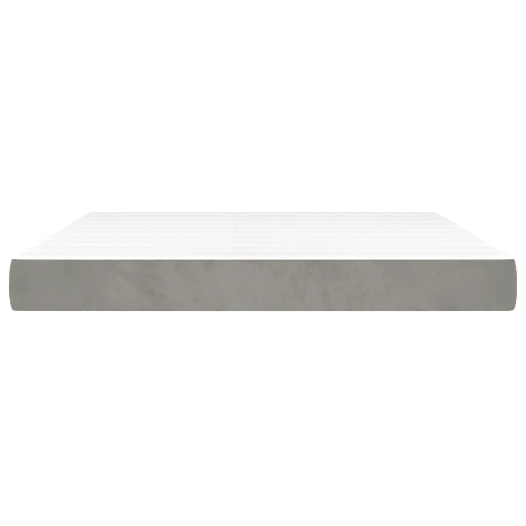 Materasso a Molle-Materasso per letto Grigio Chiaro 160x200x20 cm in Velluto