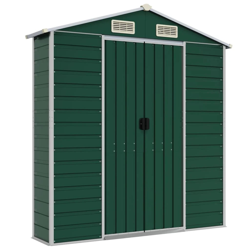 Casetta da giardino cabina ripostiglio casetta da esterno robusta casetta per attrezzi 191 x 895 x 198 cm acciaio zincato verde 02_0022356