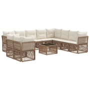 Set Divano da Giardino 11 pcs Beige polyrattan