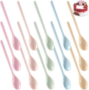 Set di cucchiai per uova in plastica in diverse colori - Pacchetto da 15 pezzi per dessert e tè