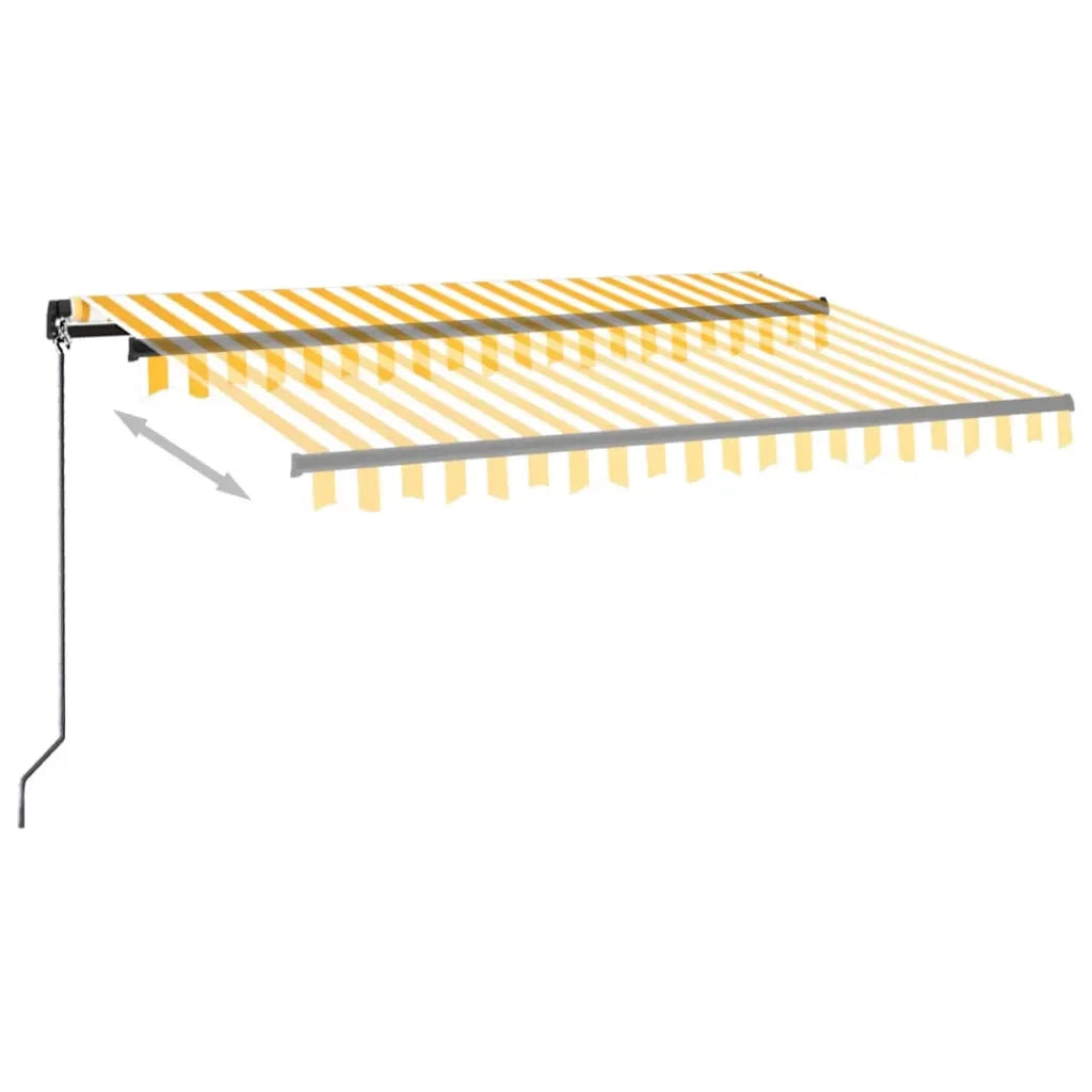 Tenda da Sole Retrattile Manuale 350x250 cm Gialla e Bianca 3069078