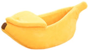 Biancheria da letto per gatti in forma di banana - Grande - Letto per animali di Natale - Biancheria da letto morbida e calda per gatti - Set di accessori per animali divertenti per gatti, gattini, conigli e piccoli cani - Giallo