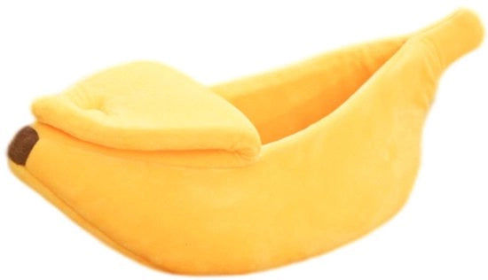 Biancheria da letto per gatti in forma di banana - Grande - Letto per animali di Natale - Biancheria da letto morbida e calda per gatti - Set di accessori per animali divertenti per gatti, gattini, conigli e piccoli cani - Giallo