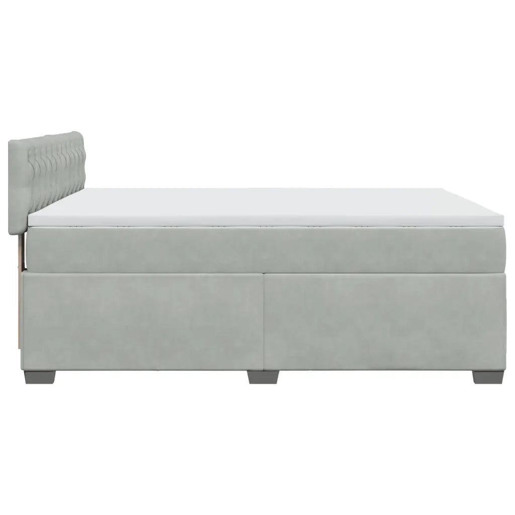 vidaXL Giroletto a Molle con Materasso Grigio Chiaro 140x200cm Velluto