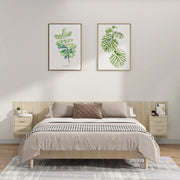 Testiera Letto con Comodini in Legno Multistrato Rovere Sonoma 3115758