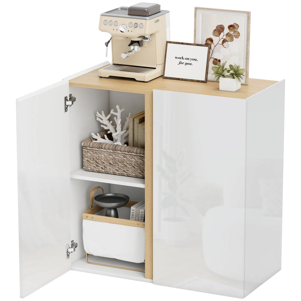 Cassettiera con ante a chiusura morbida e scaffale regolabile ¨C zephmum ¨C Bianco