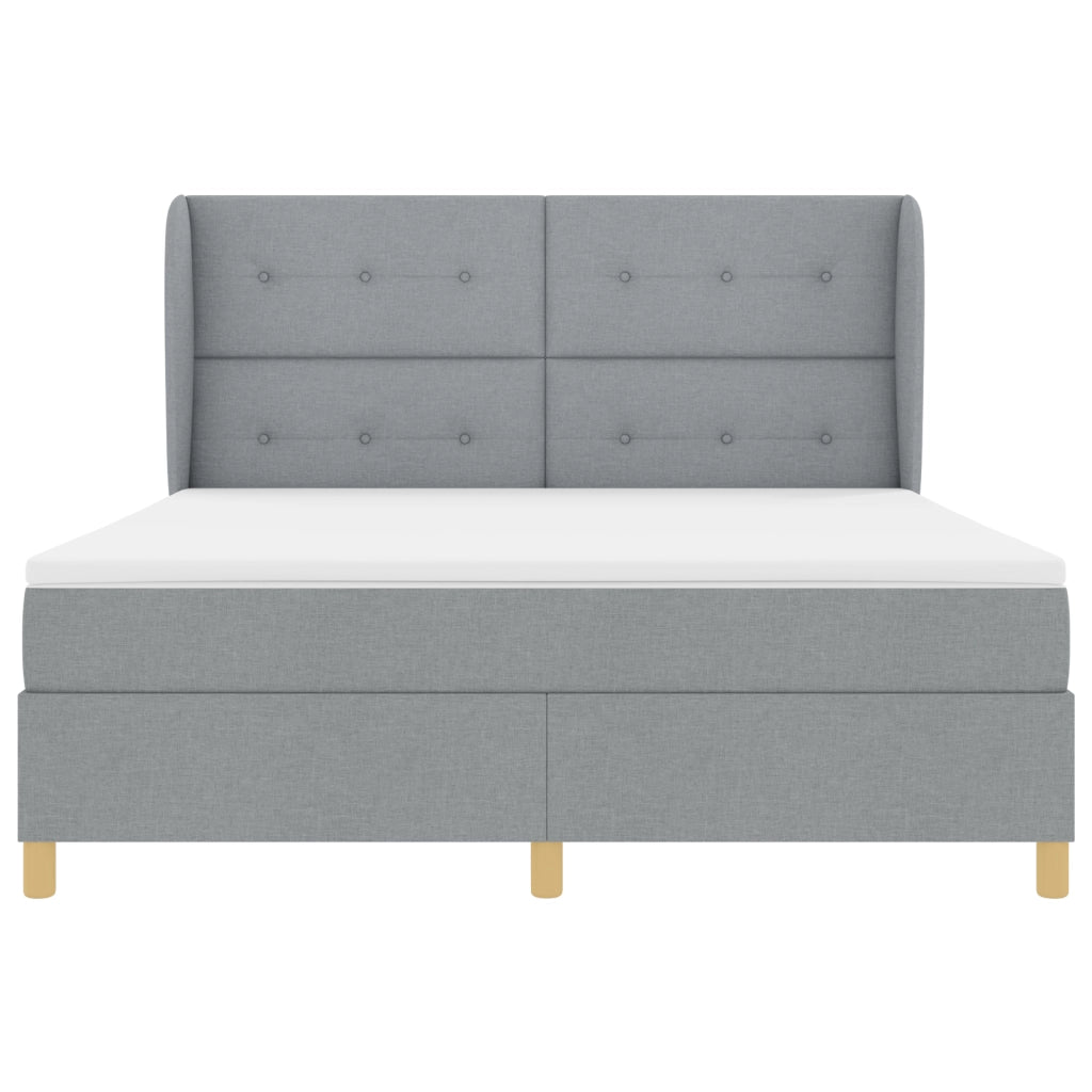 letto a molla  con materasso grigio chiaro 180x200 cm in tessuto