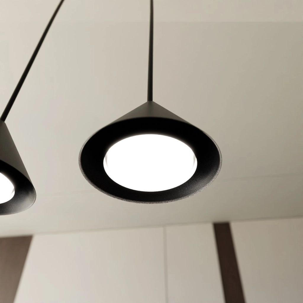 Lampada sospesa nera a barra regolabile 6 luci GX53 Emibig