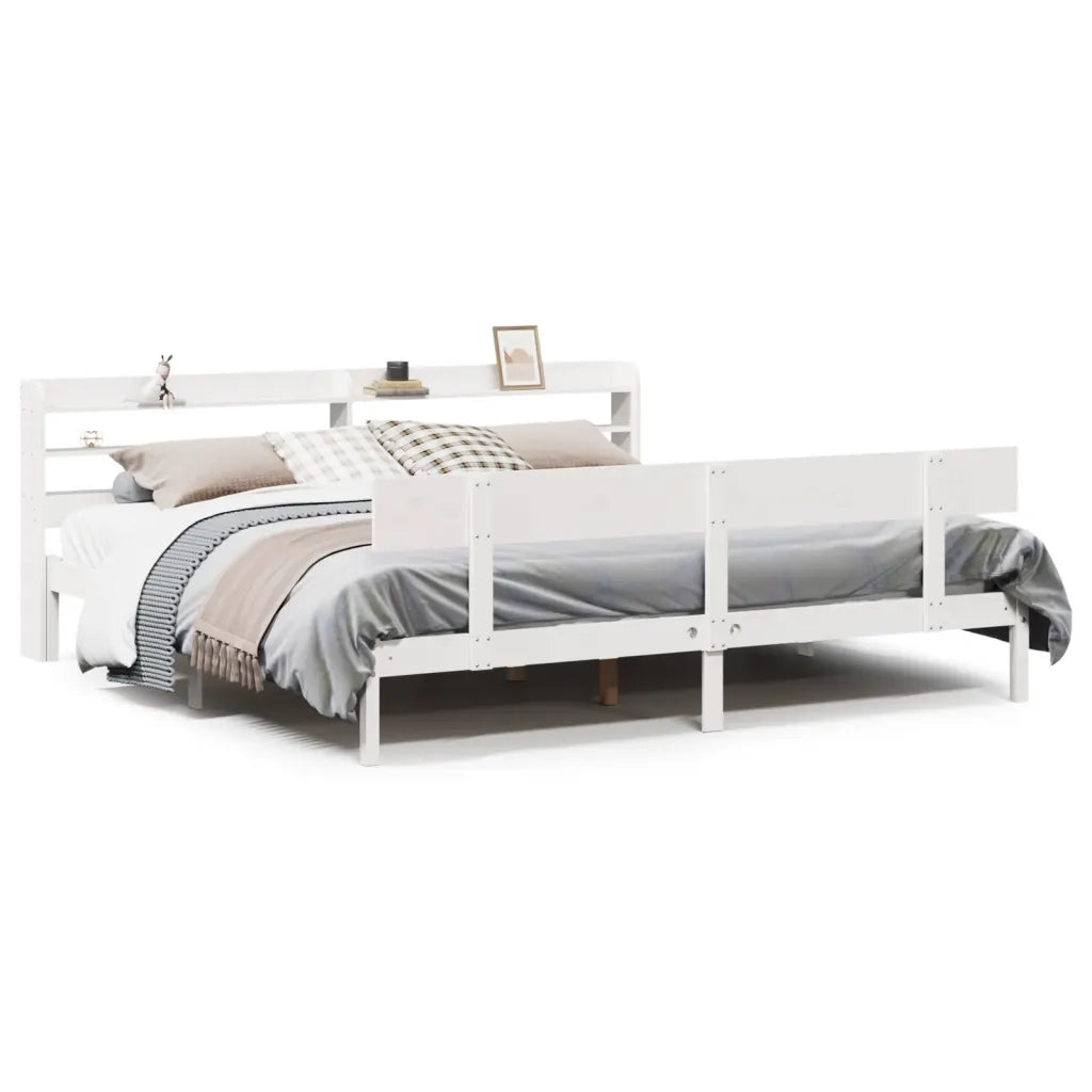 Letto senza Materasso Bianco 180x200 cm Legno Massello di Pino 3306626