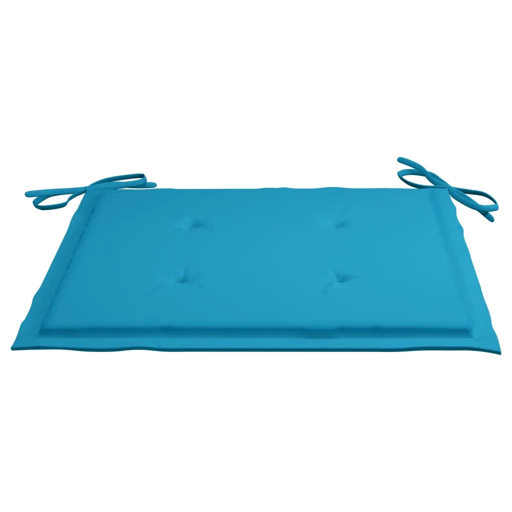 Sedie da Giardino 2 pz | Sedie da Esterno con Cuscini Blu Massello di Teak
