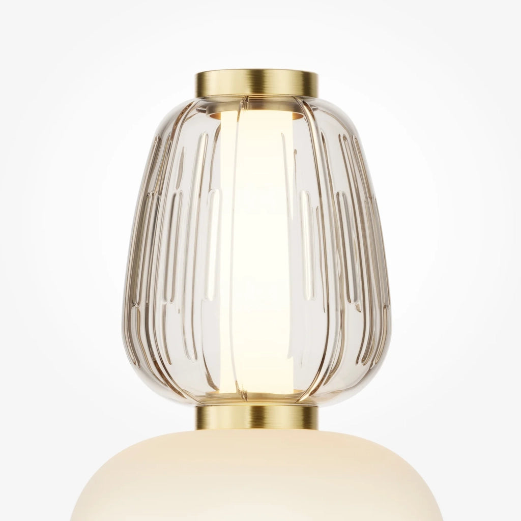 Maytoni Lampada da tavolo moderna Pattern 1 luce LED integrato oro metallo vetro
